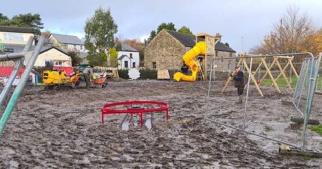 Nether Kellet playground under construction